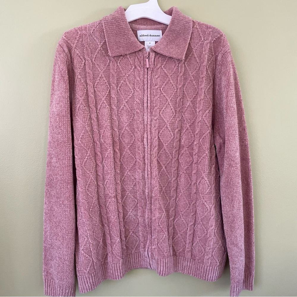 Alfred Dunner Fleece Zip Up Sweater